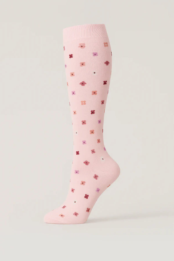 Flowers Pink Compression Socks