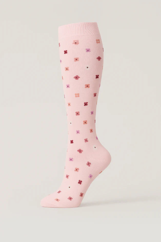 Flowers Pink Compression Socks