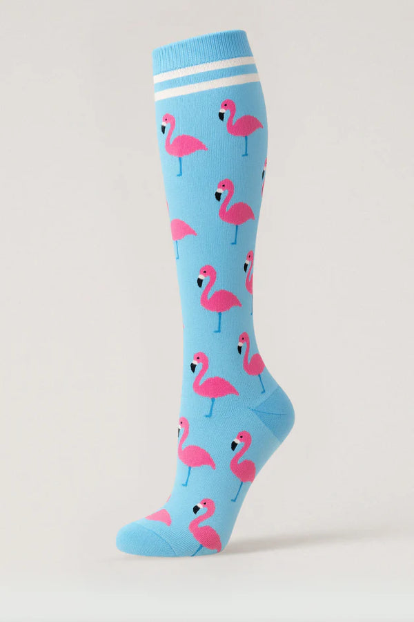 Flamingo Blue Compression Socks